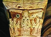 Chauvigny, Eglise Saint-Pierre, Chapiteau 4, L'Adoration des Mages (2)